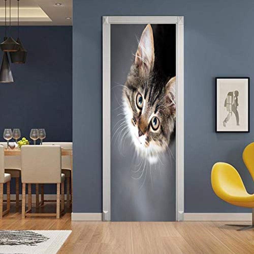 Door Sticker Door Sticker Simple Simulation 3D Door Sticker Animal Creative Sticker Removable