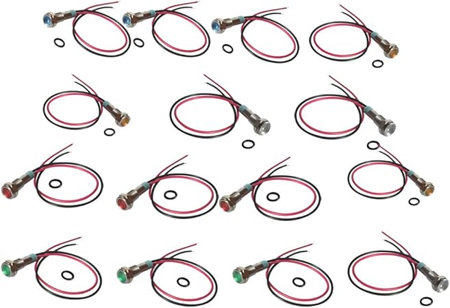 Amazon D Dolity 15x金属dc 6v 6 Mm Ledダッシュインジケーター警告灯ランプ車の海兵隊員 ギアインジケーター 車 バイク