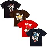 Bioworld Sonic The Hedgehog Characters & Kanji Boy's 4-Pack T-Shirt Set