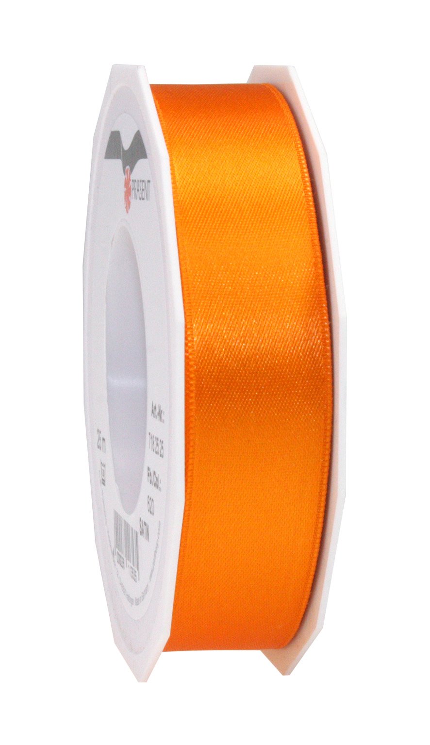 PRÄSENT C.E. Pattberg SATIN orange gift ribbon, 27 yards for Wrapping Gifts, 1 inch width, Ribbon for Decorating & Crafting, Decorative Ribbon for Gifts, for every occasion — image 1