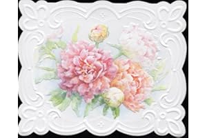 POSTER FOUNDRY Set of 3 - Peony Mix Portfolio Boxed Note Cards by Carol Wilson. 10 embossed 4x5 Die-Cut Notecards and Matching Envelopes in Decorative Gift Box with Magnetic Flap. NCP2349