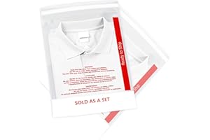Poly Bags With Suffocation Warning and Sold As A Set Label, 8X10 9X12, 12X17, 14X20 Self Seal Clear Poly Bags, Strong Seal Pe