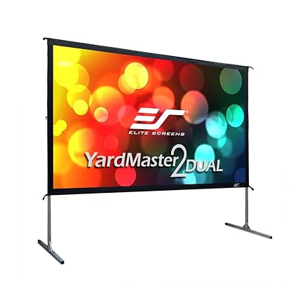 Elite Screens OMS100H2-DUAL Mobile Garten Leinwand Yard Master 2 Dual 222 Outdoor Projection Screen schwarz
