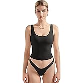 SUUKSESS Women Scoop Neck Tank Top Summer Sleeveless Going Out Double Lined Basic Tops