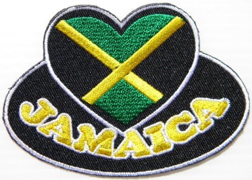 JAMAICA Heart Flag Rasta Rastafari Lion Of Judah Raggae Biker Polo Shirt T-Shirt Patch Sew Iron on Logo Embroidered Badge Sign Emblem Costume