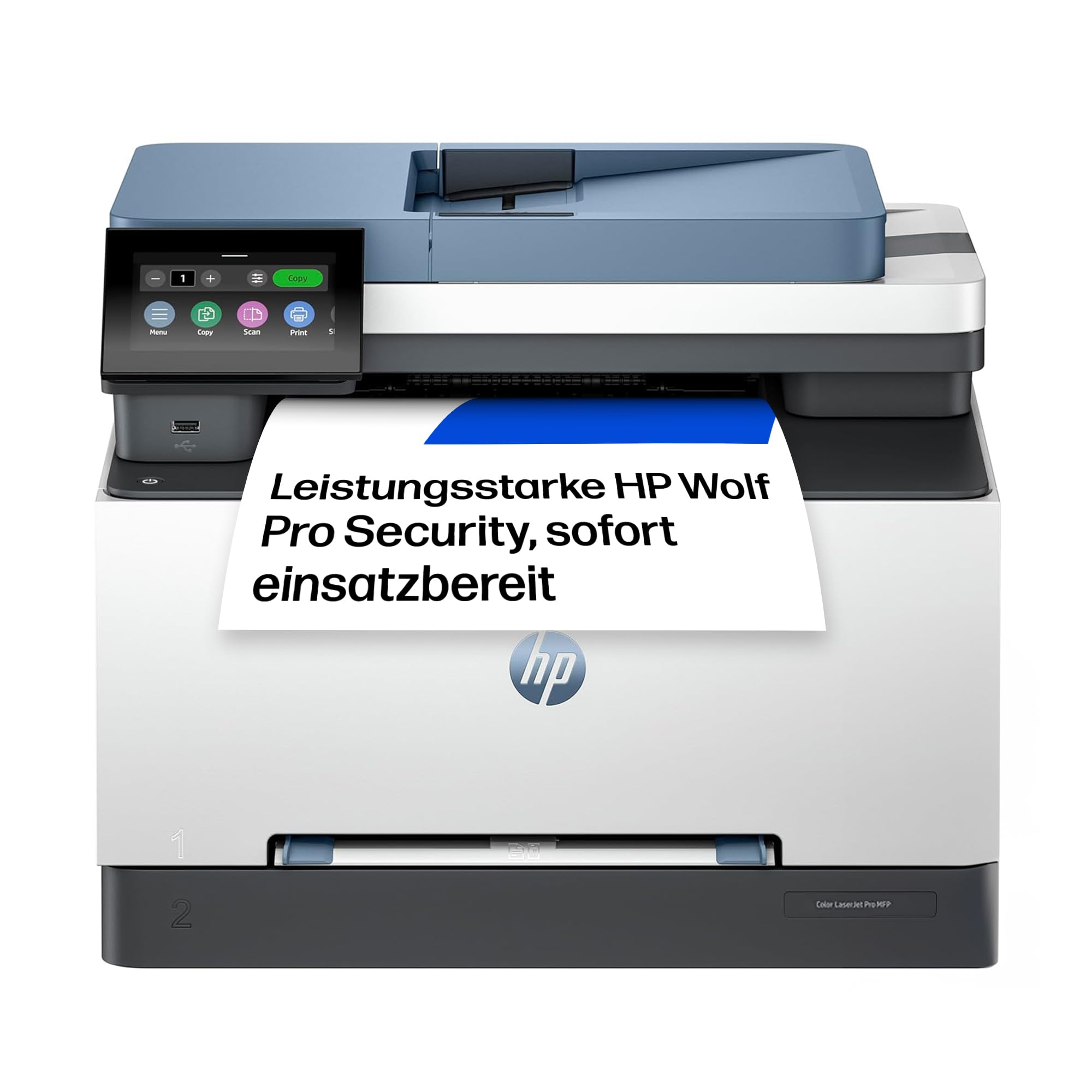 HP Color LaserJet Pro MFP 3302sdwg Multifunktions-Farblaserdrucker, Automatischer beidseitiger Druck, Hohe Druckgeschwindigkeit, Touchscreen, Wi-Fi, Ethernet, USB, Wolf Pro Security