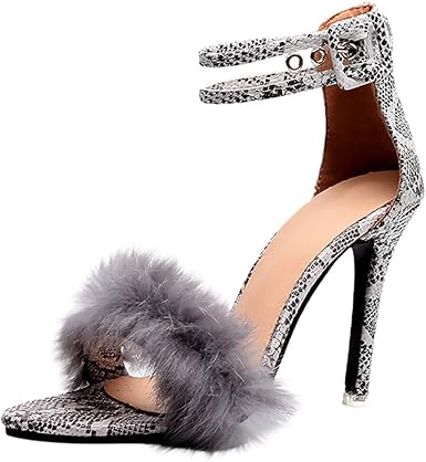 snakeskin open toe heels