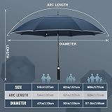 ZOMAKE Golf Umbrella 62in Windproof Rainproof Double Canopy Navy view 2