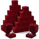 BBTO 36 Pieces Velvet Ring Box Bulk for Wedding Ceremony Engagement Ring Box Gift Wedding for Proposal Jewelry Display Case for Birthday Anniversary(Red)