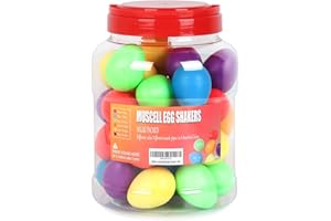 MUSCELL Egg Shakers,Professional Percussion Instruments with 6 Sounds for Live,Studio,Classroom Music, 36pcs in 6 colors w/Bottle Packing