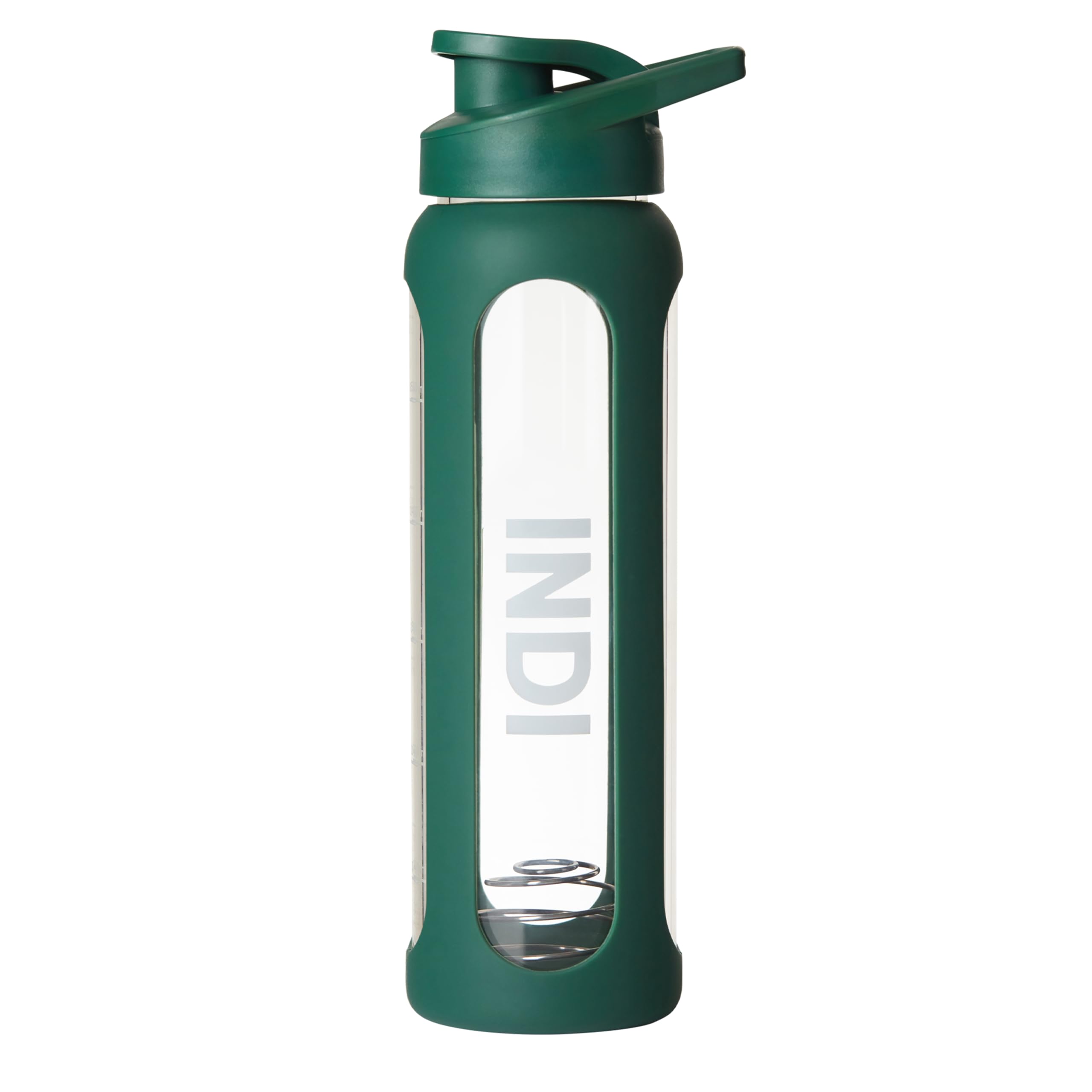 Indi Protein Shaker | Smoothie Bottle inc. Stainless Steel Metal Mixer Ball | Gym Supplement Blender | 700ml | Dishwasher Safe & BPA Free | Made in UK
