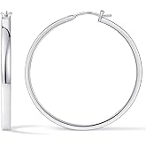 Gacimy Flatted Hoop Earrings for Women 14K Gold Plated with 925 Sterling Silver Post