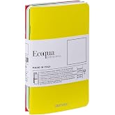 Fabriano EcoQua 3" x 5" Pocket-Sized Notebooks, 38 Blank Sheets, 85gsm, Staple-Bound, Spring Colors, 4-Pack