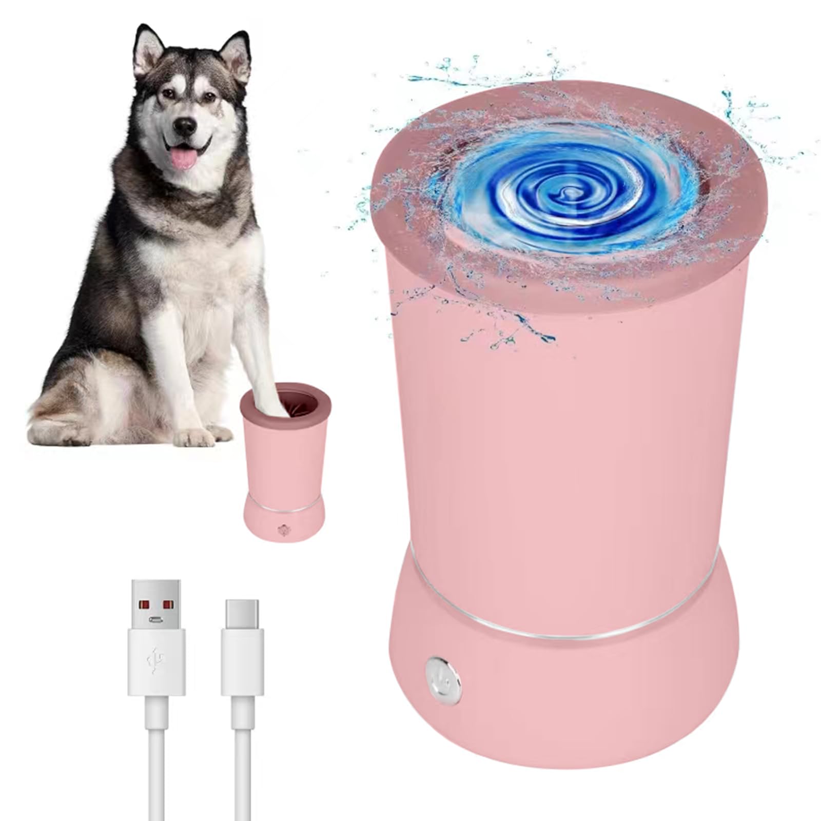 Photo 1 of JETASU Dog Paw Cleaner?Automatic paw cleaner For dogs, Type-c Charging, Designed For Small To Medium Sized Dogs ?Easy To Carry?Keeps Homes Clean (pink)
