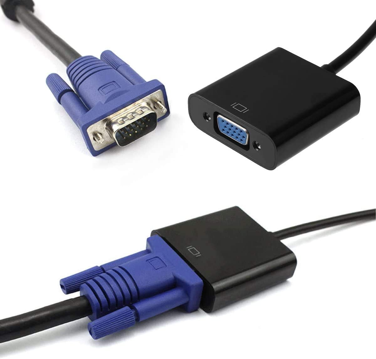 Multibao Micro HDMI Male to VGA Female Video Cable Adapter Lead for Phone Projector Table, Black - Image 5