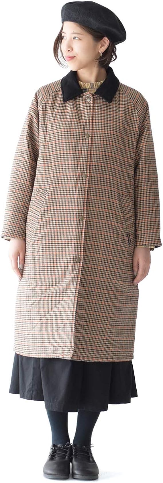 Amazon ラベンハム Lavenham Bentley Reversible ベントレーリバーシブル チェック キルテキング コート 38 M Orange Check Lamp Black Cwr1 コート ジャケット 通販