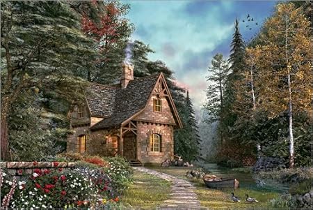 Posterlounge Poster 30 X 20 Cm Woodland Cottage By Dominic