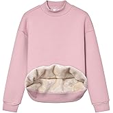 Gihuo Women's Mockneck Sweatshirt Winter Warm Fleece Sherpa Lined Pullover Tops