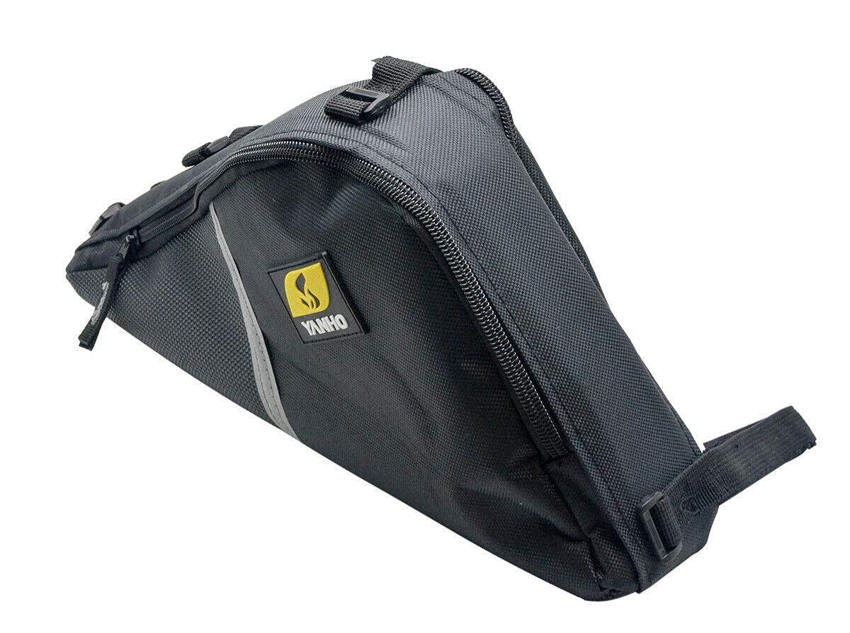 Bike storage Bags,HugeAuto Waterproof Bicycle Triangle Frame bag for Cycling,14.2x 3.34*x 6.49 inches,Black