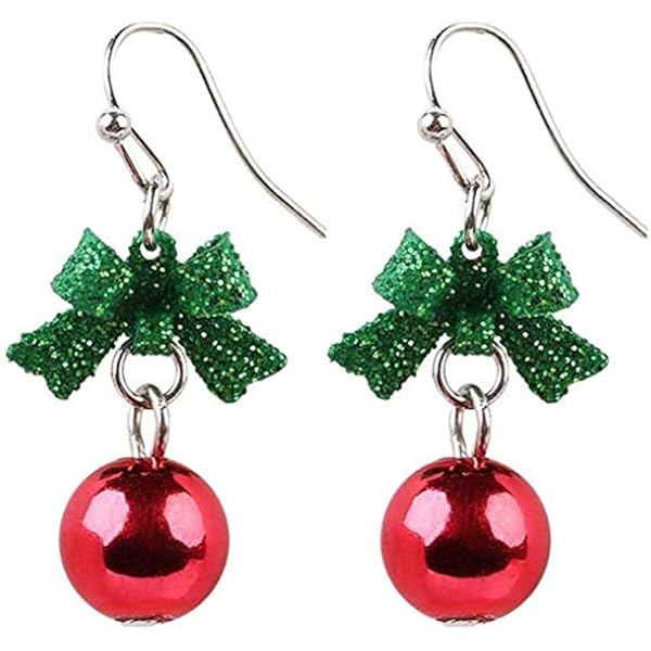 6 Paires De Boucles D'oreilles Pendantes De Noël - Formes Sapin, Boule, Flocon, Multicolores, Alliage