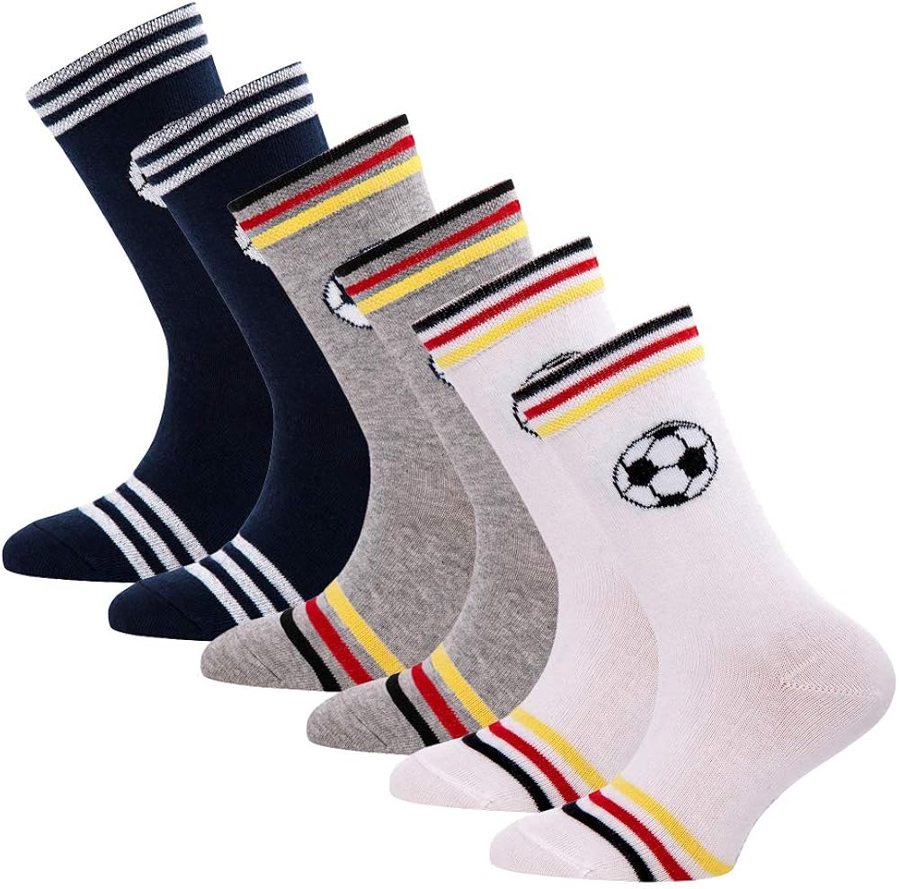Ewers 6er Pack RESTPOSTEN SONDERPOSTEN Kindersocken für Jungen Fussball, MADE IN EUROPE, Socken