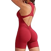 YEOREO Jumpsuits for Women Zip Up Workout Backless One Piece Tummy Control Sleeveless Emma Sexy Yoga Bodysuits