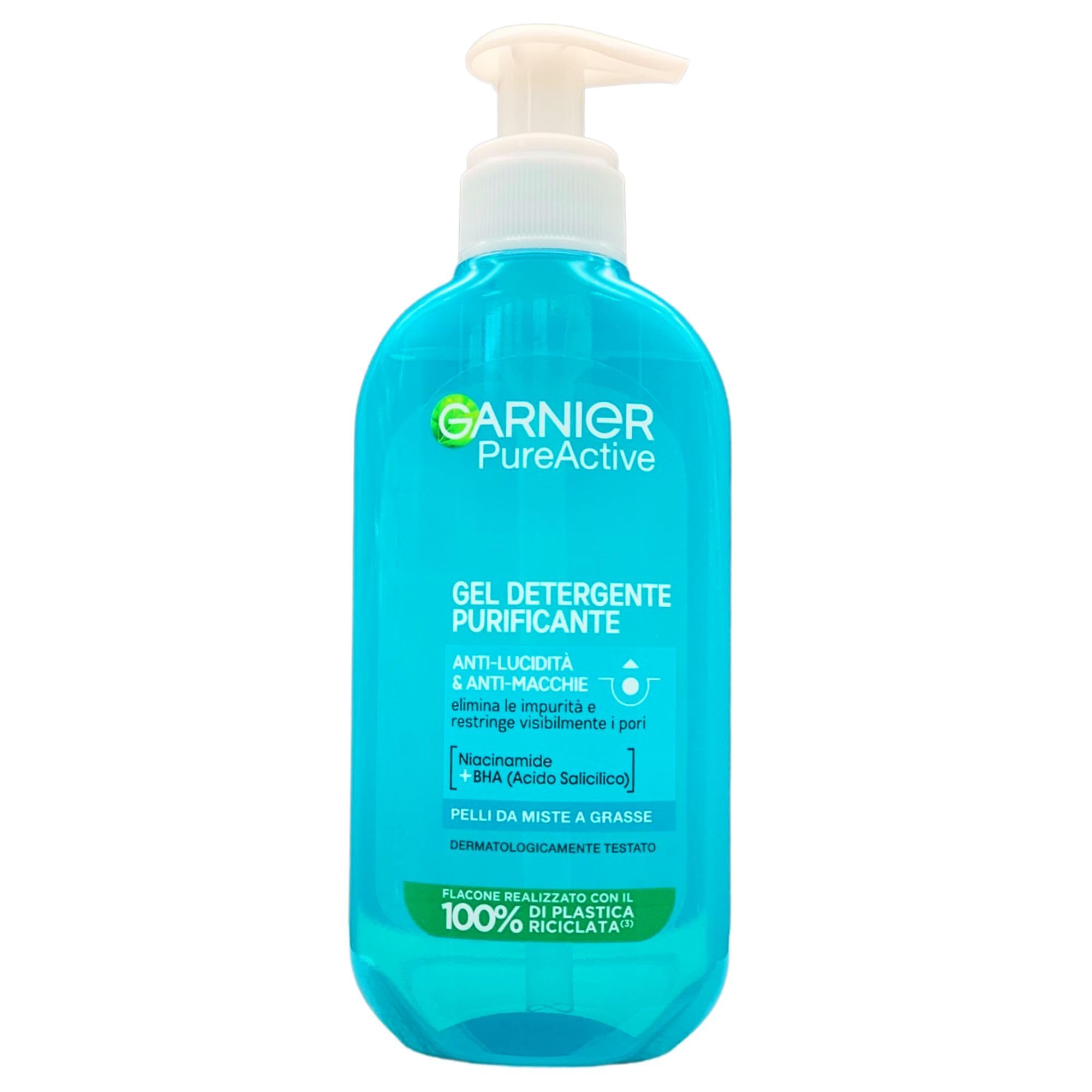Garnier Pure Active Purifying Cleansing Gel for Oily or Blemished Skin, 200 ml
