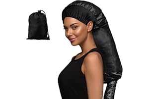PopocolaLee Bonnet Hood Hair Dryer, Adjustable Hair Steamer, Portable Hair Dryer, Drying Cap, Net Plopping Cap for Women Long