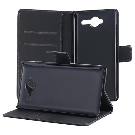 ECENCE Handyhülle Schutzhülle Case Cover kompatibel für ZTE Blade L3 + Panzerfolie Handytasche Schwarz 24030206
