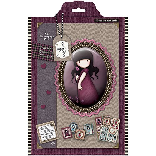 Santoro Gorjuss Tweed A4 Decoupage Pack-Pink Poppy