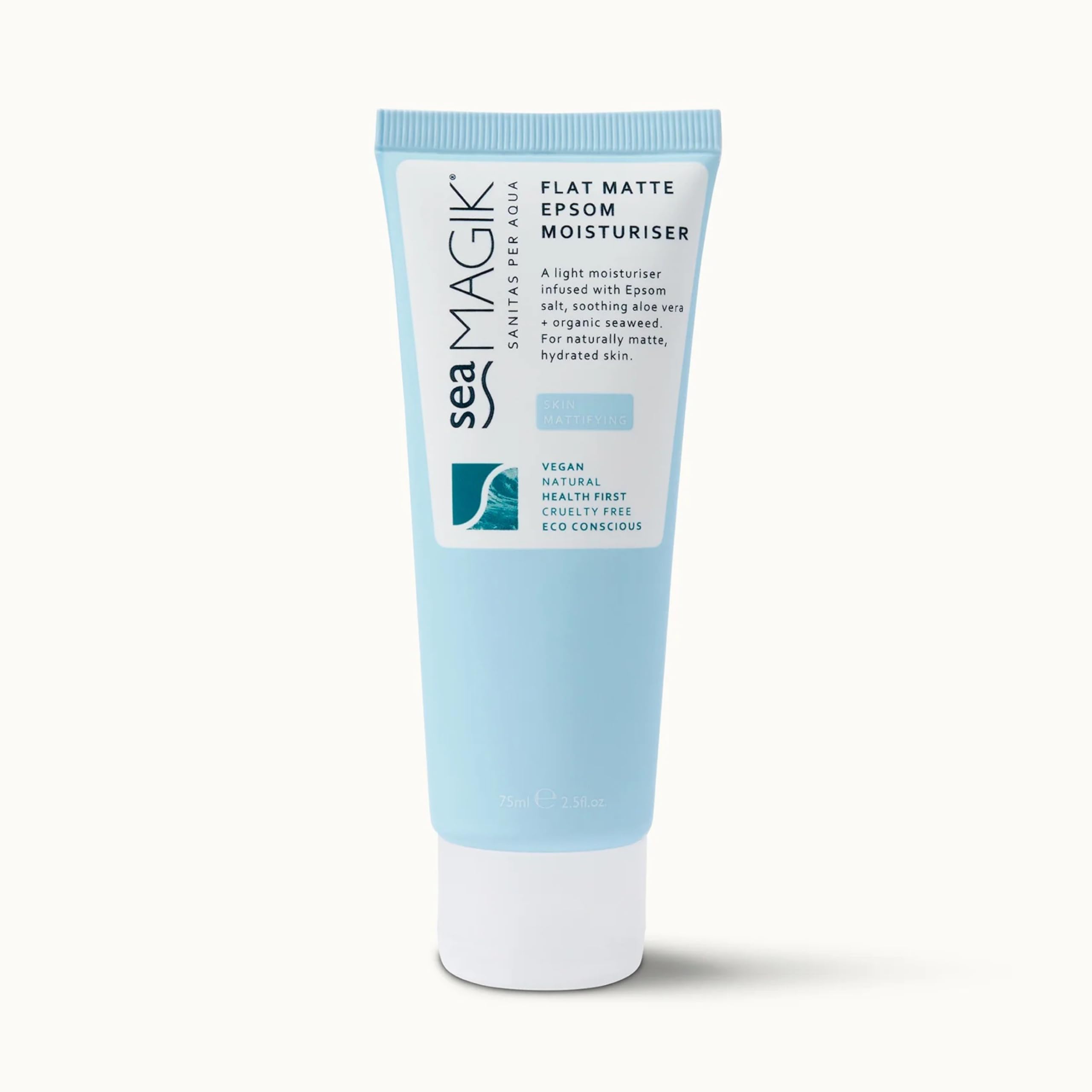 Sea Magik Face Lotion for Dry Skin - Hydrating Face Moisturiser for Sensitive Skin with Epsom Salts, Allergen Free Face Care to Soothe Acne Prone Skin, Lightweight, Vegan, Cruelty Free (75ml)