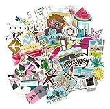 Cute Travel, Beach and Tropical Vacation Stickers for Scrapbooking and Laptop by Navy Peony (72 Pieces)