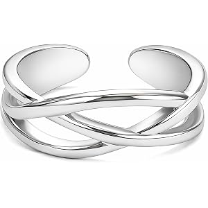 NZUCPZ Silver Toe Rings Adjustable Open Cuff Toe Ring Set for Women Vintage Knot Band Non Tarnish Toe Jewelry for Toes Women