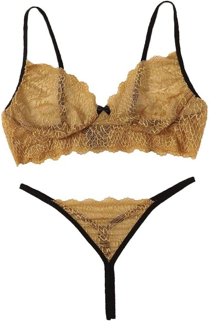 Rtyoo Conjunto de Ropa Interior Femenina sexyLencería Mujer Bralette