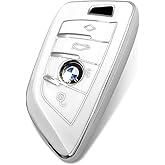 HAOYOUMEI Suitable For Bmw Key.Advanced soft TPU key case is compatible with X1 X3 X4 X5 X6 X7 M5 M6 1 3 4 5 6 7 GT3 GT5 GT6 key 360 Degree full protection key (Type B White Key Cover)