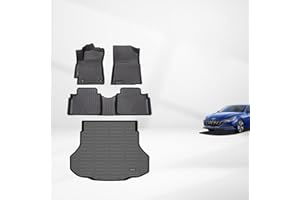 KELCSEECS® Floor Mats & Cargo Liner Custom for Hyundai Elantra & Elantra N 2021-2025,All Weather Protection TPE Floor Liners Front& Rear Row Full Set Elantra Accessories Black