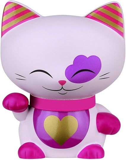 Chat Porte Bonheur Maneki Neko Mani The Lucky Cat Petit Modele 7cm Rose Collier Framboise Amazon Fr Cuisine Maison