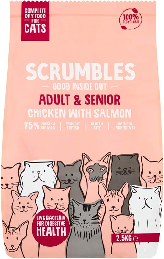 Scrumbles All Natural Dry Cat Food With 75 Chicken and Fresh Salmon
