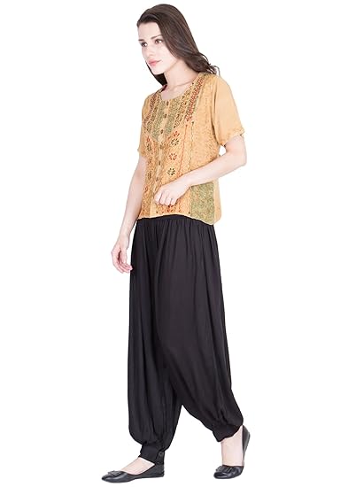 Women's Viscose Solid Belly Fit Harem Palazzo