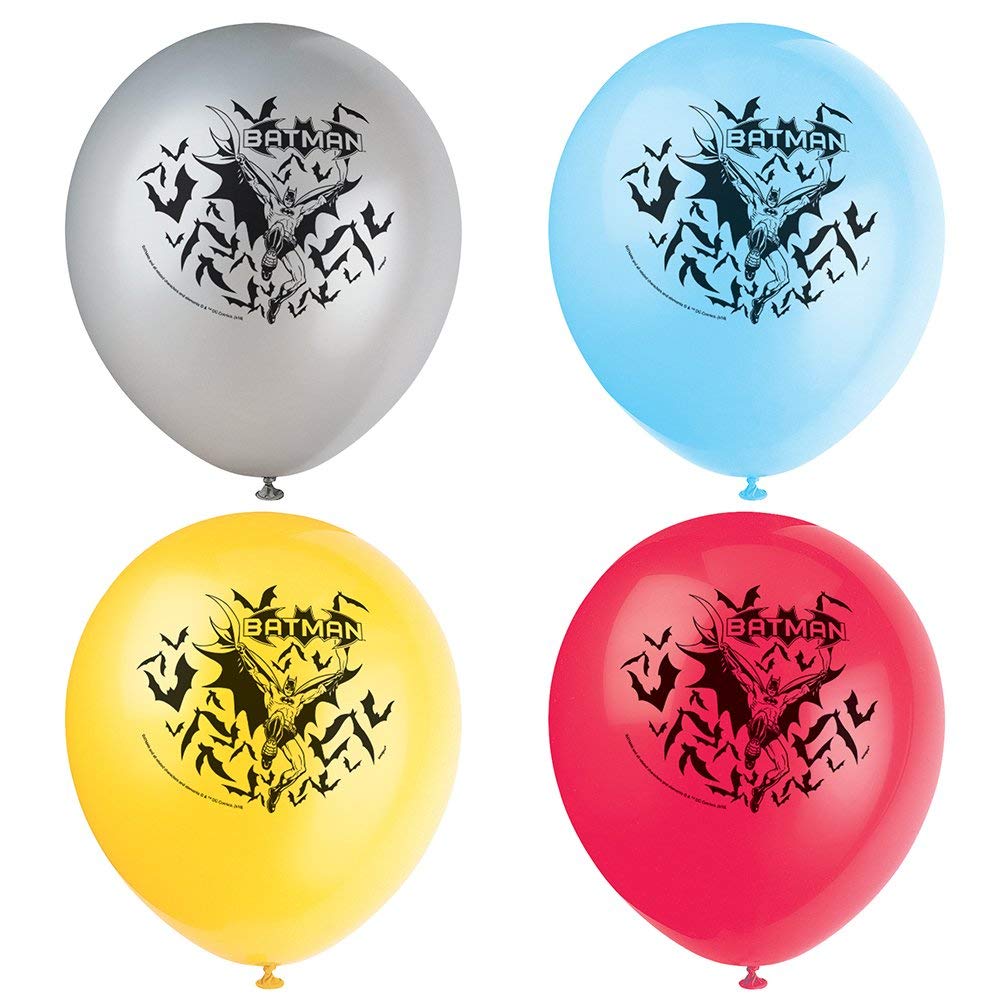 Unique Party 49915 - 12" Latex Batman Balloons, Pack of 8