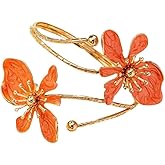 A-yeite Arm Cuff Jewelry for Women Dainty Adjustable Boho Flower Upper Arm Cuff Bangle Bracelet Floral Armband Statement Accessory Birthday Holiday Gift