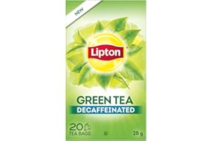 Lipton Decaffeinated Green Tea - 20 Count (Pack of 1), Unsweetened and Comforting, Enjoy Hot or Iced