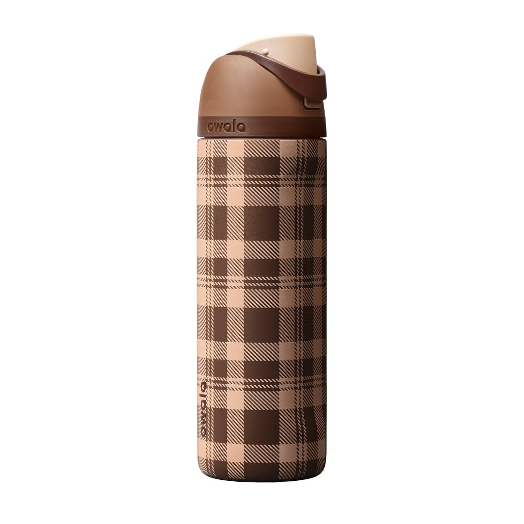 Owala FreeSip Stainless Steel Water Bottle 24 oz Plaid and Simple