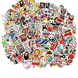Cool Sticker 100pcs Random Music Film Vinyl Skateboard Guitar Travel Case Sticker Door Laptop Luggage Car Bike Bicycle Stickers (50pcs)