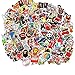 Cool Sticker 100pcs Random Music Film Vinyl Skateboard Guitar Travel Case Sticker Door Laptop Luggage Car Bike Bicycle Stickers (50pcs)