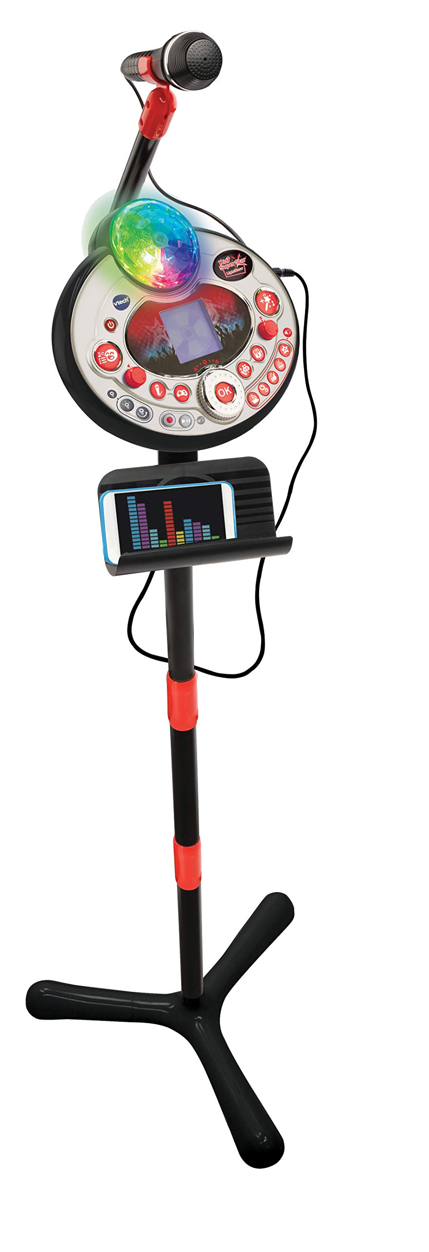 VTech - Kidi SuperStar LightShow Black - Karaoke Microphone - Karaoke Child - Voice Recording - Concert Mode