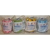 Coflex ANDOVER CO-FLEX NL Kids Pack 4-Pack 3" x 5Yds Cohesive Flexible Elastic Latex Free Bandage Compression Self Adherent Wrap Neon Purple Yellow Blue For Children Animals Pets Cats Dogs Horses