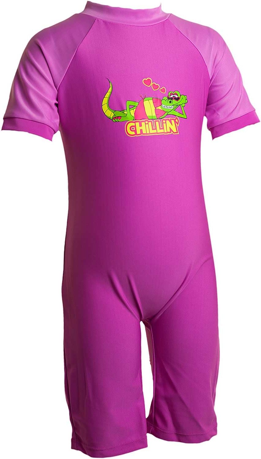 H2O Crocodile Sunsafe UPF40+ Girls and Babies All in One Piece Suit - Pink - 3/4 Years