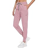 Women's Scrub Pants - Elastic Waist Pants for Women 8 Pocket Joggers Pants Stretch Nurse Scrubs Bottoms