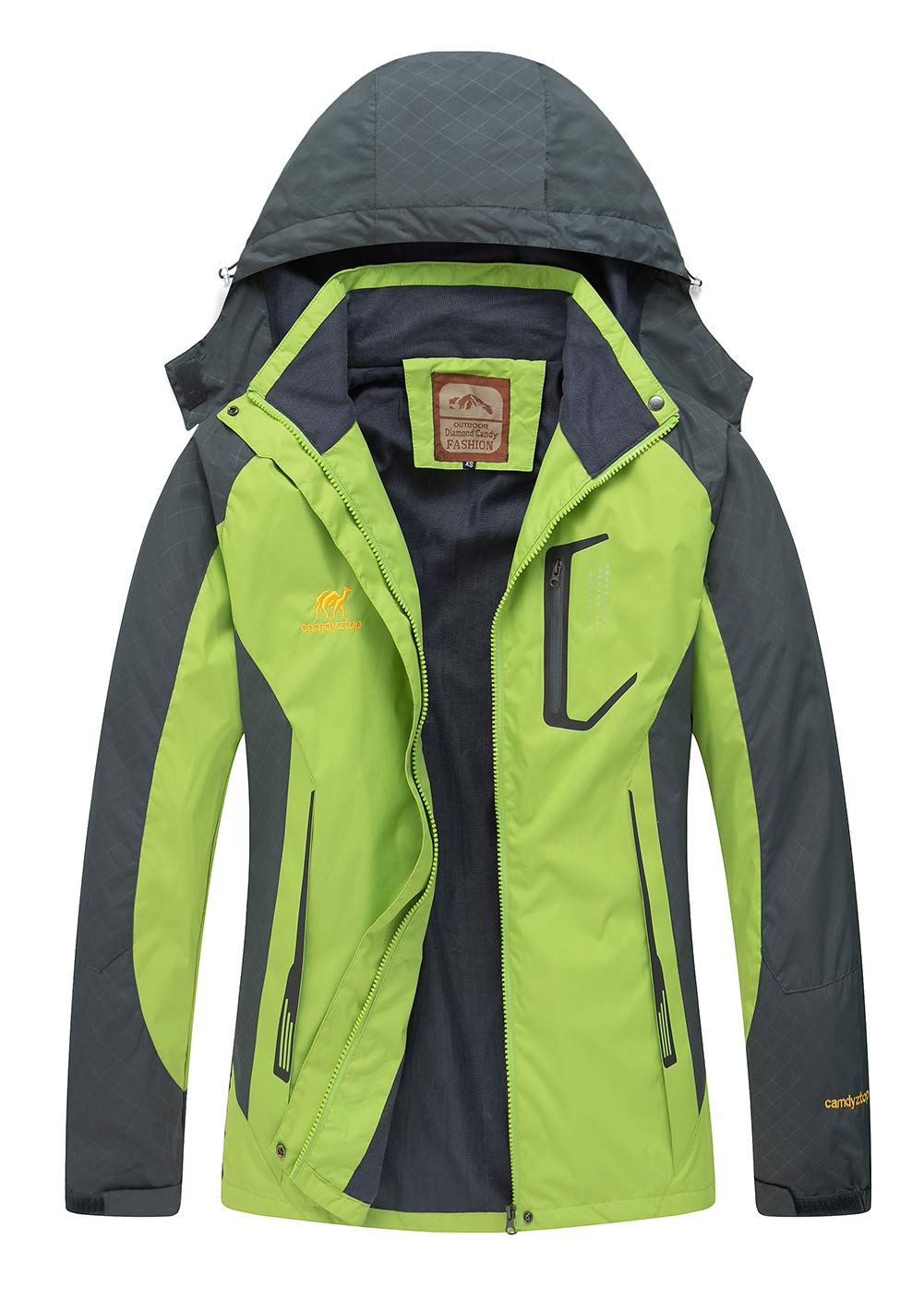 Diamond Candy Hooded Waterproof Jacket raincoat Softshell Women Sportswear GS